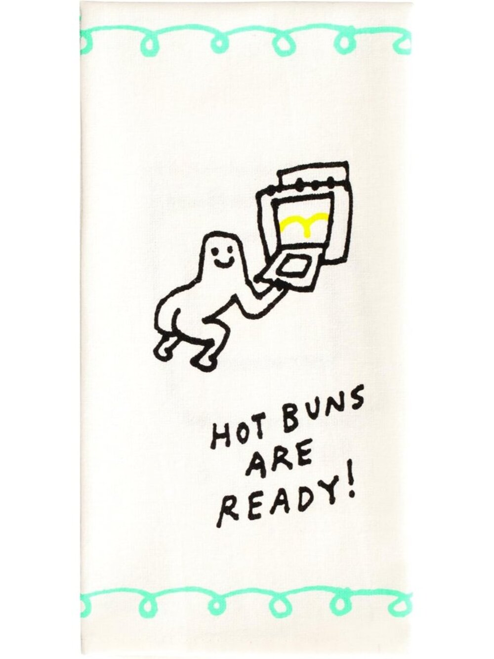 Funny Dish Towel - Screen-Printed Cotton Kitchen Towels - Hot Buns